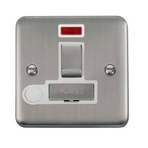 Click DPSS552WH Deco Plus Stainless Steel 13A Ingot DP Switched Fused Connection Unit With Neon
