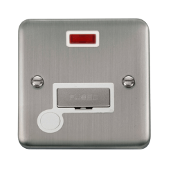 Click DPSS553WH Deco Plus Stainless Steel 13A Ingot Fused Connection Unit With Neon