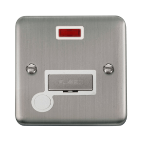 Click DPSS553WH Deco Plus Stainless Steel 13A Ingot Fused Connection Unit With Neon