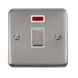 Click DPSS723WH Deco Plus Stainless Steel 20A Ingot DP Switch With Neon