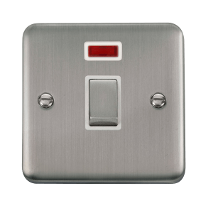 Click DPSS723WH Deco Plus Stainless Steel 20A Ingot DP Switch With Neon