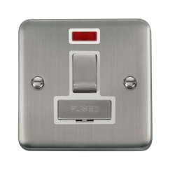 Click DPSS752WH Deco Plus Stainless Steel 13A Ingot DP Switched Fused Connection Unit With Neon