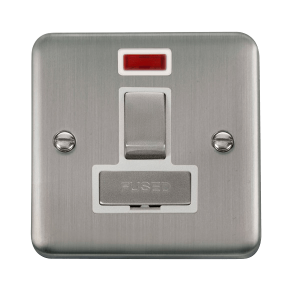 Click DPSS752WH Deco Plus Stainless Steel 13A Ingot DP Switched Fused Connection Unit With Neon