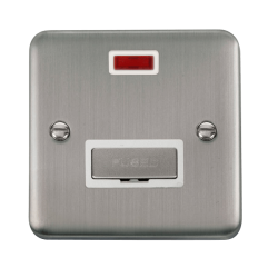 Click DPSS753WH Deco Plus Stainless Steel 13A Ingot Fused Connection Unit With Neon