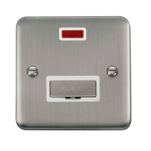 Click DPSS753WH Deco Plus Stainless Steel 13A Ingot Fused Connection Unit With Neon