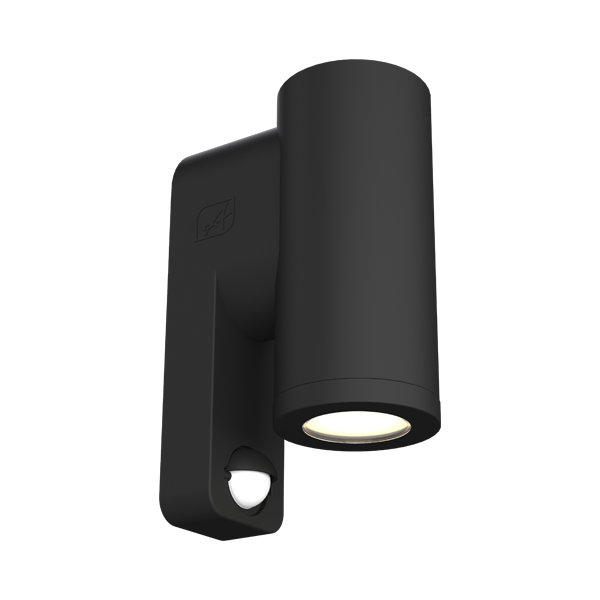 Ansell Lighting AREFS/D/PIR/B/1 Reef S Directional Wall Light PIR Black 5W