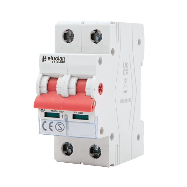 Scolmore CU2MS100 Elucian 2 Pole 100A Mains Isolator Switch