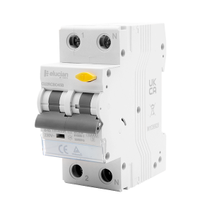 Scolmore CU2RCBO45B Elucian Double Pole Bi-Directional True 6kA B Curve 45A 30Ma RCBO (Type A)
