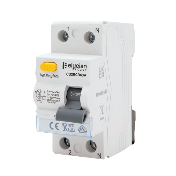 Scolmore CU2RCD80A Elucian 2 Pole 80A 30mA RCCB (Type A)