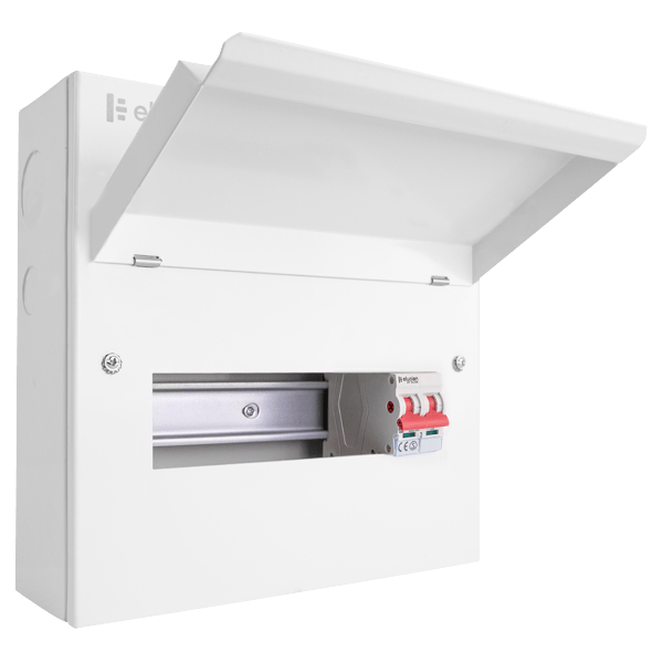 Scolmore CUEB10MS8 Elucian 10 Way Metal Consumer Unit With 100A Mains Switch (8 Useable Ways)