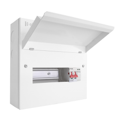 Scolmore CUEB10MSSP7 Elucian 10 Way Metal Consumer Unit With 100A Main Switch & 18mm 2 Pole SPD (7 Useable Ways)