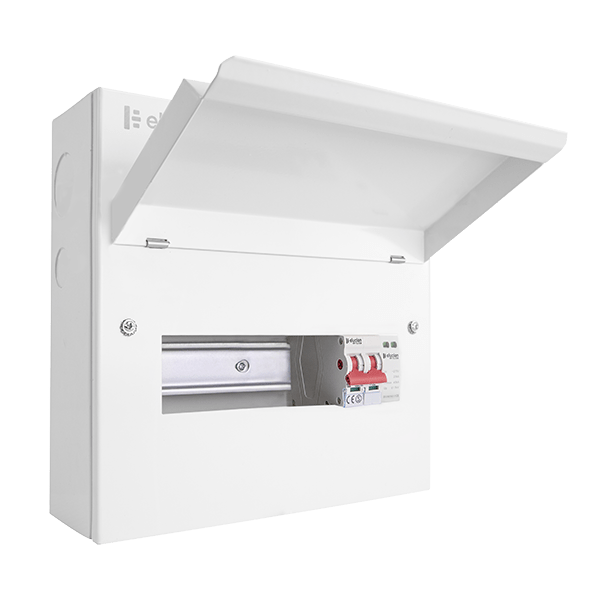 Scolmore CUEB10MSSP7 Elucian 10 Way Metal Consumer Unit With 100A Main Switch & 18mm 2 Pole SPD (7 Useable Ways)