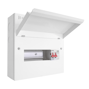 Scolmore CUEB10MSSP7 Elucian 10 Way Metal Consumer Unit With 100A Main Switch & 18mm 2 Pole SPD (7 Useable Ways)