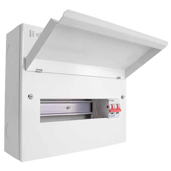 Scolmore CUEB12MS10 Elucian 12 Way Metal Consumer Unit With 100A Mains Switch (10 Useable Ways)