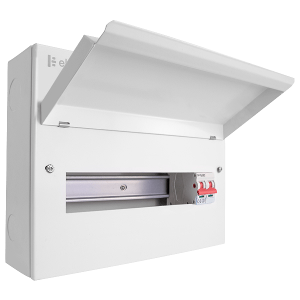 Scolmore CUEB14MS12 Elucian 14 Way Metal Consumer Unit With 100A Mains Switch (12 Useable Ways)