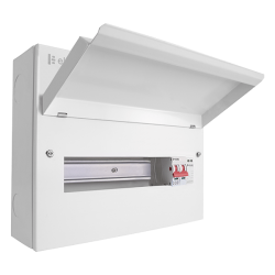 Scolmore CUEB14MSSP11 Elucian 14 Way Metal Consumer Unit With 100A Main Switch & 18mm 2 Pole SPD (11 Useable Ways)