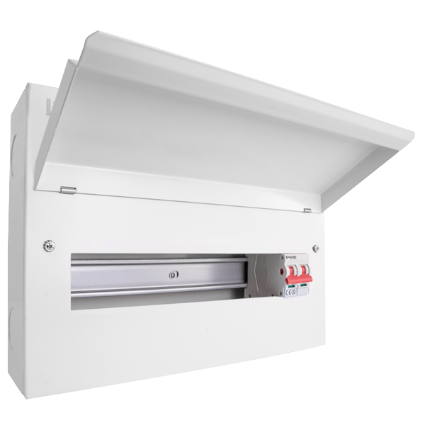Scolmore CUEB16MS14 Elucian 16 Way Metal Consumer Unit With 100A Mains Switch (14 Useable Ways)