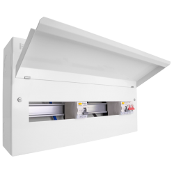 Scolmore CUEB22MSRCD16 Elucian 22 Way Metal Consuner Unit With 100A Mains Switch & 2 x 80A RCCB (16 Useable Ways)