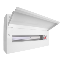 Scolmore CUEB22MSSP19 Elucian 22 Way Metal Consumer Unit With 100A Main Switch & 18mm 2 Pole SPD (19 Useable Ways)