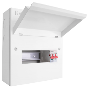 Scolmore CUEB8MS6 Elucian 8 Way Metal Consumer Unit With 100A Mains Switch (6 Useable Ways)