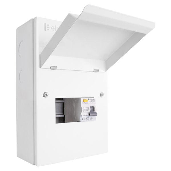 Scolmore GUEB563RCD3 Elucian 5 Way Mini Metal Garage Unit With 63A RCCB (3 Useable Ways)