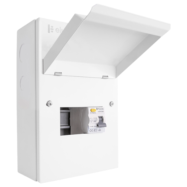 Scolmore GUEB580RCD3 Elucian 5 Way Mini Metal Garage Unit With 80A RCCB (3 Useable Ways)