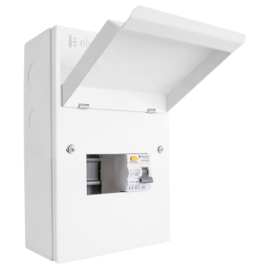 Scolmore GUEB580RCD3 Elucian 5 Way Mini Metal Garage Unit With 80A RCCB (3 Useable Ways)