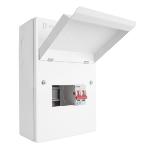 Scolmore GUEB5MS3 Elucian 5 Way Mini Metal Garage Unit With 100A Mains Switch (3 Useable Ways)