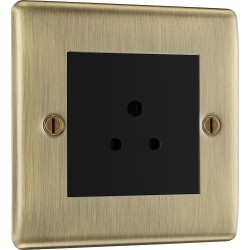 BG Electrical NAB28B Nexus Metal Antique Brass Single Round Pin Unswitched 2A Socket