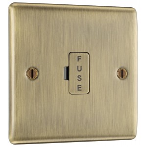 BG Electrical NAB54 Nexus Metal Antique Brass 13A Unswitched Fused Connection Unit
