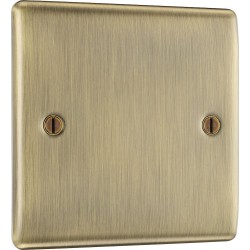 BG Electrical NAB94 Nexus Metal Antique Brass Single Blank Plate