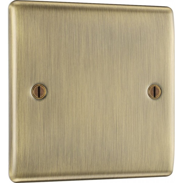 BG Electrical NAB94 Nexus Metal Antique Brass Single Blank Plate