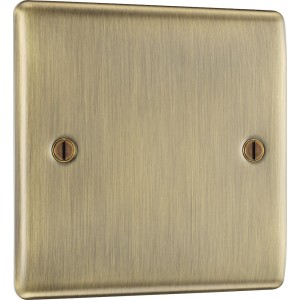 BG Electrical NAB94 Nexus Metal Antique Brass Single Blank Plate