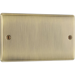 BG Electrical NAB95 Nexus Metal Antique Brass Double Blank Plate