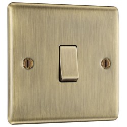 BG Electrical NAB12 Nexus Metal Antique Brass 20A 16AX Single Switch 2 Way