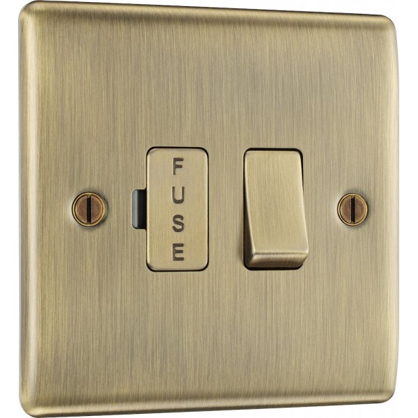 BG Electrical NAB50 Nexus Metal Antique Brass 13A Switched Fused Connection Unit