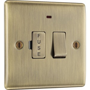 BG Electrical NAB52 Nexus Metal Antique Brass 13A Switched Fused Connection Unit with LED Indicator