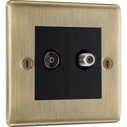 BG Electrical NAB65 Nexus Metal Antique Brass TV/FM/SAT Co-Ax Socket