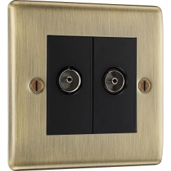 BG Electrical NAB66 Nexus Metal Antique Brass Diplex TV/FM Socket