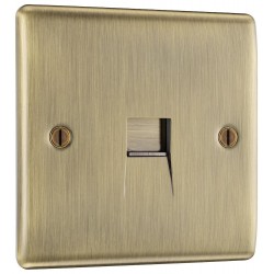BG Electrical NABBTS1 Nexus Metal Antique Brass Single Secondary Telephone Socket Screw Type