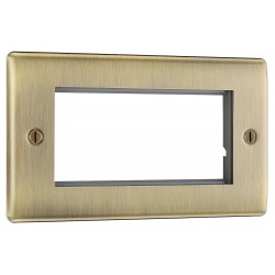 BG Electrical NABEMR4 Nexus Metal Antique Brass Rectangular Euro Module Front Plate 4 Module