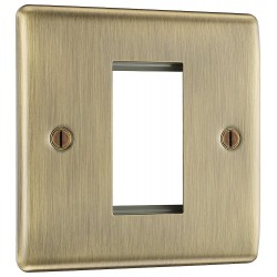BG Electrical NABEMS1 Nexus Metal Antique Brass Square Euro Module Front Plate 1 Module
