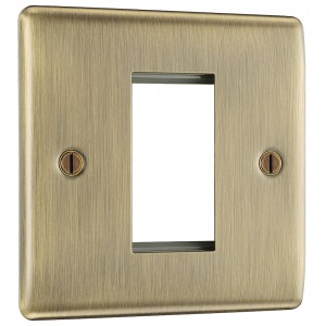 BG Electrical NABEMS1 Nexus Metal Antique Brass Square Euro Module Front Plate 1 Module