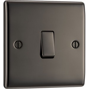 BG Electrical NBN12 Nexus Metal Black Nickel 20A 16AX Single Switch 2 Way