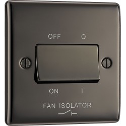 BG Electrical NBN15 Nexus Metal Black Nickel 10AX Triple Pole Fan Isolator Switch
