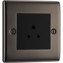 BG Electrical NBN28B Nexus Metal Single Round Pin Unswitched 2A Socket Black Nickel