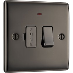 BG Electrical NBN52 Nexus Metal Black Nickel 13A Switched Fused Connection Unit with LED Indicator