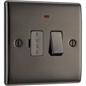 BG Electrical NBN52 Nexus Metal Black Nickel 13A Switched Fused Connection Unit with LED Indicator