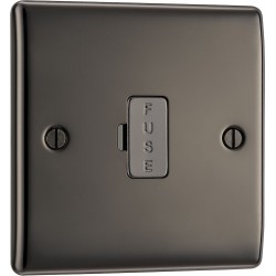 BG Electrical NBN54 Nexus Metal Black Nickel 13A Unswitched Fused Connection Unit