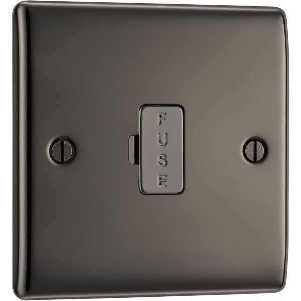 BG Electrical NBN54 Nexus Metal Black Nickel 13A Unswitched Fused Connection Unit